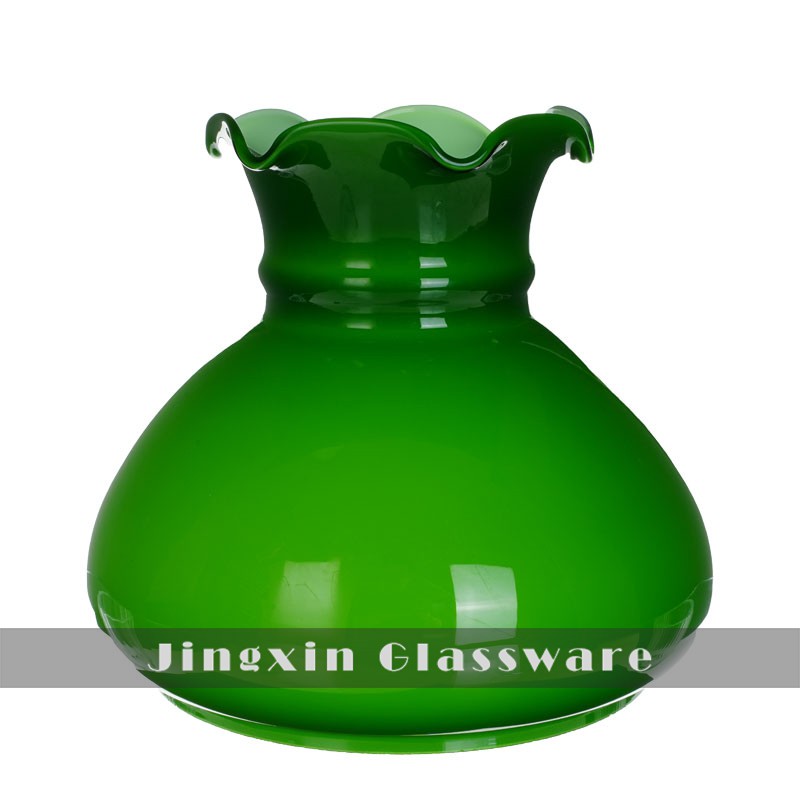 Lampa olejowa zielona szklana